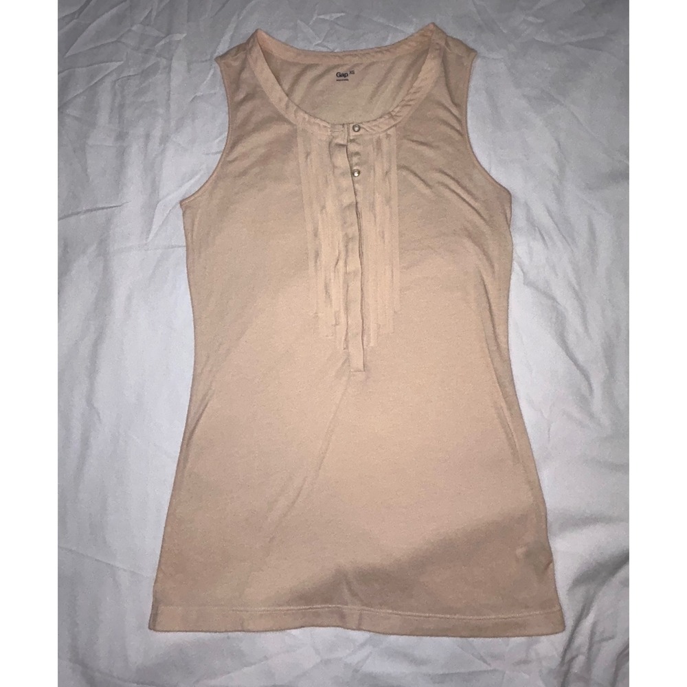 Gap Orange Tank Top Sleeveless Casual Button  Shirt Womens‎ size XS